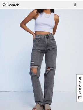 PacSun High-Rise Distressed Black Gray Jeans